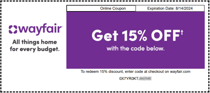 Wayfair Example Coupon
